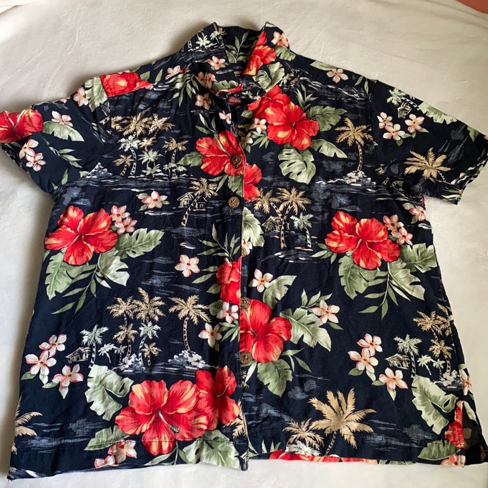 Women’s/Men’s Aloha print collared shirt